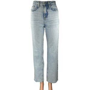 Zara Women's Blue Light Wash Mid Rise Relaxed Loose Straight Leg Jeans Size 0